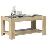 ZNTS Coffee Table with LED Sonoma Oak 93x53x45 cm Engineered Wood 847555