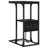 Bedside Cabinet Black Oak 41.5 x 26 x 60.5 cm Engineered Wood 859605