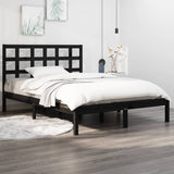 Bed Frame without Mattress Black 140x190 cm Solid Wood 3105454