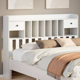 Headboard with Storage White 150 cm Solid Wood Pine 855509