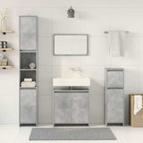 ZNTS 4 Piece Bathroom Furniture Set Concrete Grey Engineered Wood 3324849