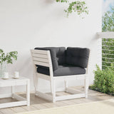 Garden Sofa Armrest with Cushions White Solid Wood Pine 844695