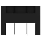 Headboard Cabinet Black 140x18.5x104.5 cm 811926