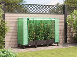 Garden Planter with Greenhouse Cover&Wheels 3 pcs Brown PP 3423061