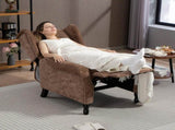 150&deg Reclining Vintage Armchair, with footrest - Brown T3398P378082