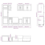 8 Piece Kitchen Cabinet Set Porto Smoked Oak Engineered Wood 3314816