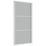Interior Door 102.5x201.5 cm White Matt Glass and Aluminium 350579
