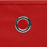 Storage Boxes with Covers 10 pcs 28x28x28 cm Red 325222