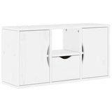 ZNTS TV Cabinet with Drawer ODDA White 79x24x40 cm Solid Wood Pine 4103606