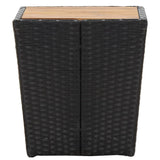 Tea Table Black 41.5x41.5x43cm Poly Rattan and Solid Acacia Wood 46197