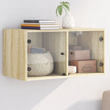 Wall Cabinet with Glass Doors Sonoma Oak 68.5x37x35 cm 836501