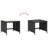Garden Stools with Cushions 4 pcs Black 41x41x36 cm Poly Rattan 365041