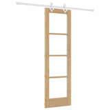 Sliding Door Natural 61 x 198.5 cm Solid Pine Wood and Glass 3332209