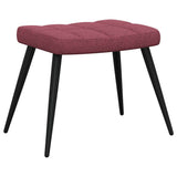 Relaxing Chair with a Stool Wine Red Fabric 327960