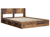 Bed Frame with Storage and Headboard Old Wood 150 x 200 cm 3414201