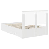 Bed Frame with Headboard White 120 x 190 cm Engineered Wood 3411332