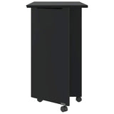 Rolling Cabinet with Desk MOSS Black Solid Wood Pine 4015790