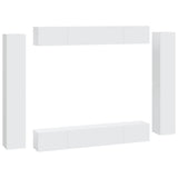 ZNTS 8 Piece TV Cabinet Set White Engineered Wood 3114294