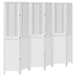 Room Divider 6 Panels White Solid Wood Paulownia 358730