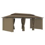 Gazebo with Curtains 600x298x270 cm Taupe 180 g/m 312247
