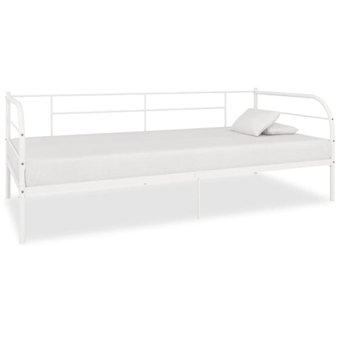 ZNTS 284672 DayBed Frame without Mattress White Metal 90x200 cm