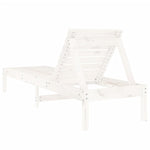 ZNTS Sun Lounger White 199.5x60x74 cm Solid Wood Pine 825067