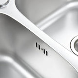 Kitchen Sink Double Basin with Strainer & Trap Stainless Steel 145074
