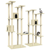 Cat Tree with Sisal Scratching Posts Cream 174 cm 171533