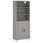 Highboard Grey Sonoma 69.5x34x180 cm Engineered Wood 3189955