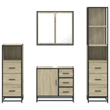 4 Piece Bathroom Furniture Set Sonoma Oak Engineered Wood 3301256