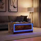 Coffee Table with LED Lights Smoked Oak Engineered Wood 851988