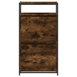 Shoe Cabinet Smoked Oak 60x34x112 Engineered Wood 840031