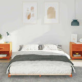 Bed Frame Wax Brown 140 x 220 cm Solid Pine Wood 873132