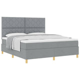 Box Spring Bed with Headboard Light grey 180 x 200 cm Fabric 3339714