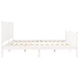 Bed Frame without Mattress White 200x200 cm Solid Wood Pine 3192967