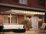3069903 Manual Retractable Awning with LED 3x2,5 m Yellow and White