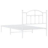 Metal Bed Frame without Mattress with Headboard White 100x190cm 353482