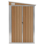 Wall-mounted Garden Shed Brown 118x382x178 cm Galvanised Steel 316232