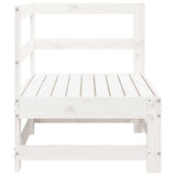 Garden Corner Sofa White Solid Wood Pine 825472