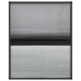 Plisse Insect Screen for Windows Aluminium 80x100cm with Shade 148683
