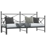 Daybed with Trundle without Mattress Black 90x200 cm Steel 4104675