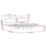 Bed Frame without Mattress Brown Oak 183x213 cm Engineered Wood 4106846