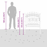 Fence Gate with Spear Top with Lock Grey 103 x 100 cm Steel 42009038