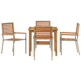 Garden Dining Set 5 pcs Beige Solid Acacia Wood 3365516