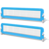 Toddler Safety Bed Rail 2 pcs Blue 150x42 cm 276088