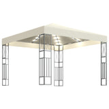 ZNTS Gazebo with LED String Lights 3x3 m Cream Fabric 3070326