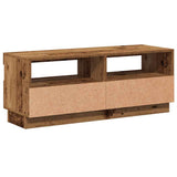 TV Cabinet with LED Lights Old Wood 100x35x40 cm Engineered Wood 856355