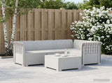 4-Seater Garden Sofa Rattan Look PP White 3443960