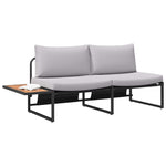 Garden Sofa with Cushion Brown 200.5 x 70 x 85.5cm Metal 42007550