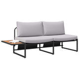 Garden Sofa with Cushion Brown 200.5 x 70 x 85.5cm Metal 42007550